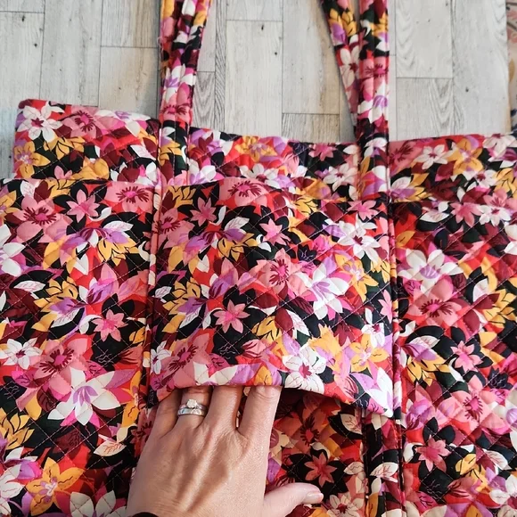 Vera Bradley Pink and Orange Floral Tote Bag - Picture 4 of 8